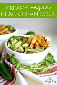 creamy vegan black bean soup | The Baking Fairy