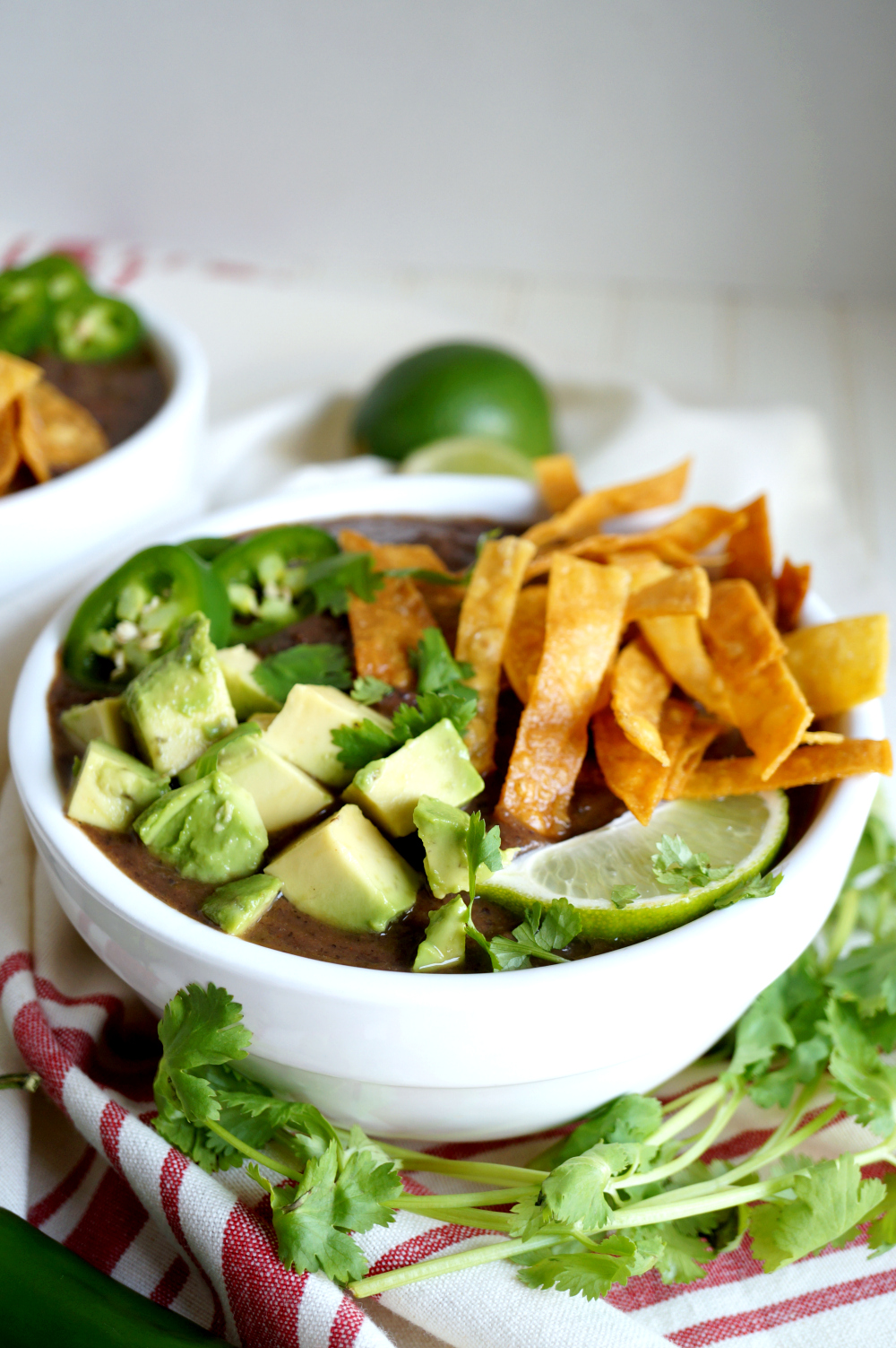 creamy vegan black bean soup | The Baking Fairy