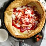 vanilla bean dutch baby with strawberry hibiscus syrup | The Baking Fairy #SpringSweetsWeek #ad