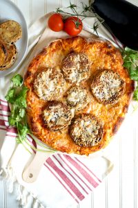 vegan eggplant parmesan pizza | The Baking Fairy