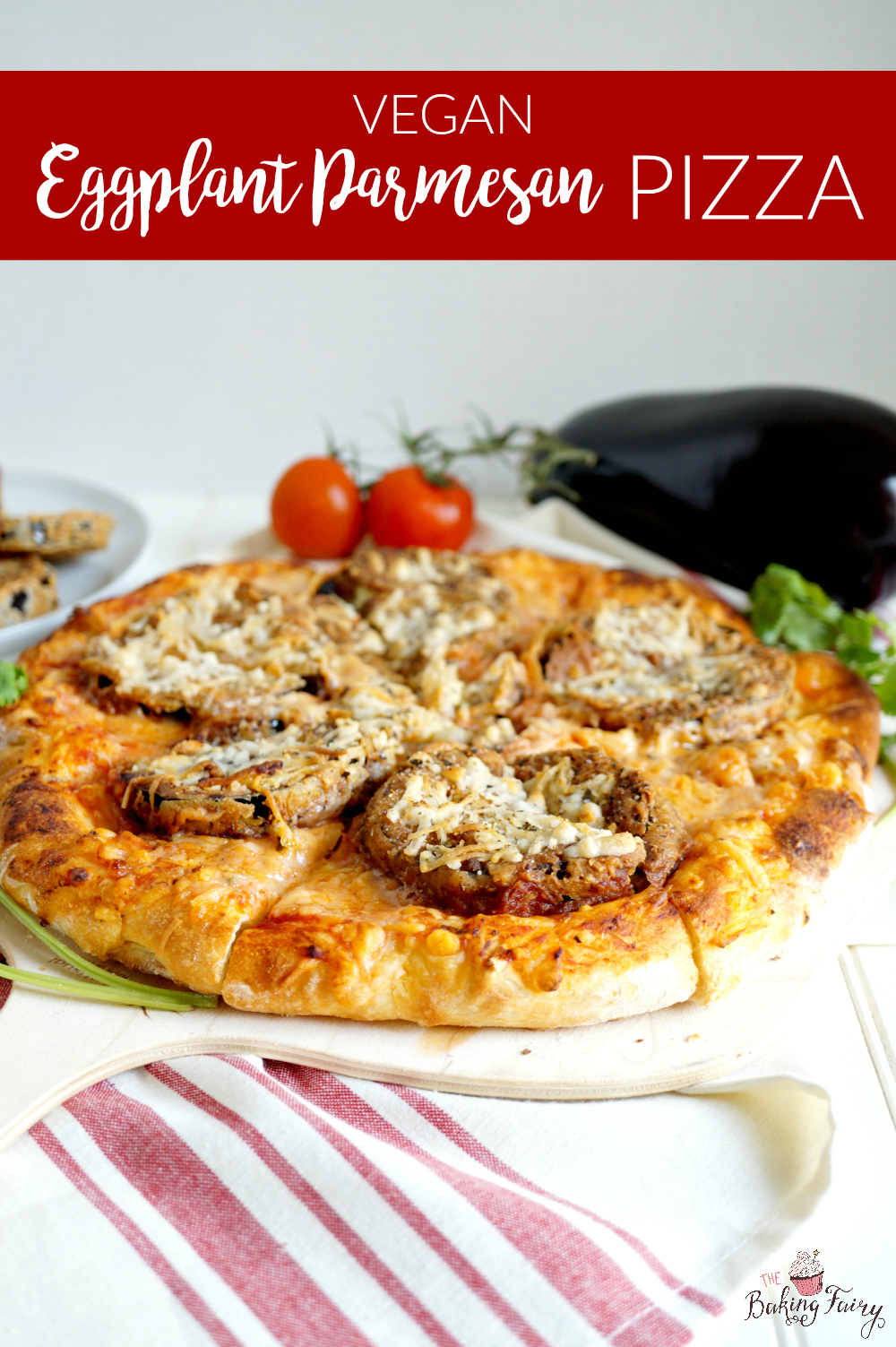 vegan eggplant parmesan pizza | The Baking Fairy