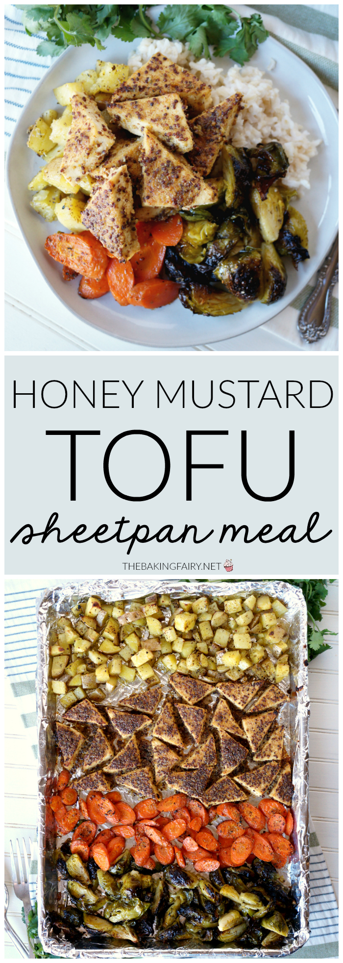 honey mustard tofu sheetpan meal | The Baking Fairy