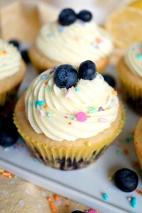 vegan lemon blueberry cupcakes | The Baking Fairy #ad #SpringSweetsWeek