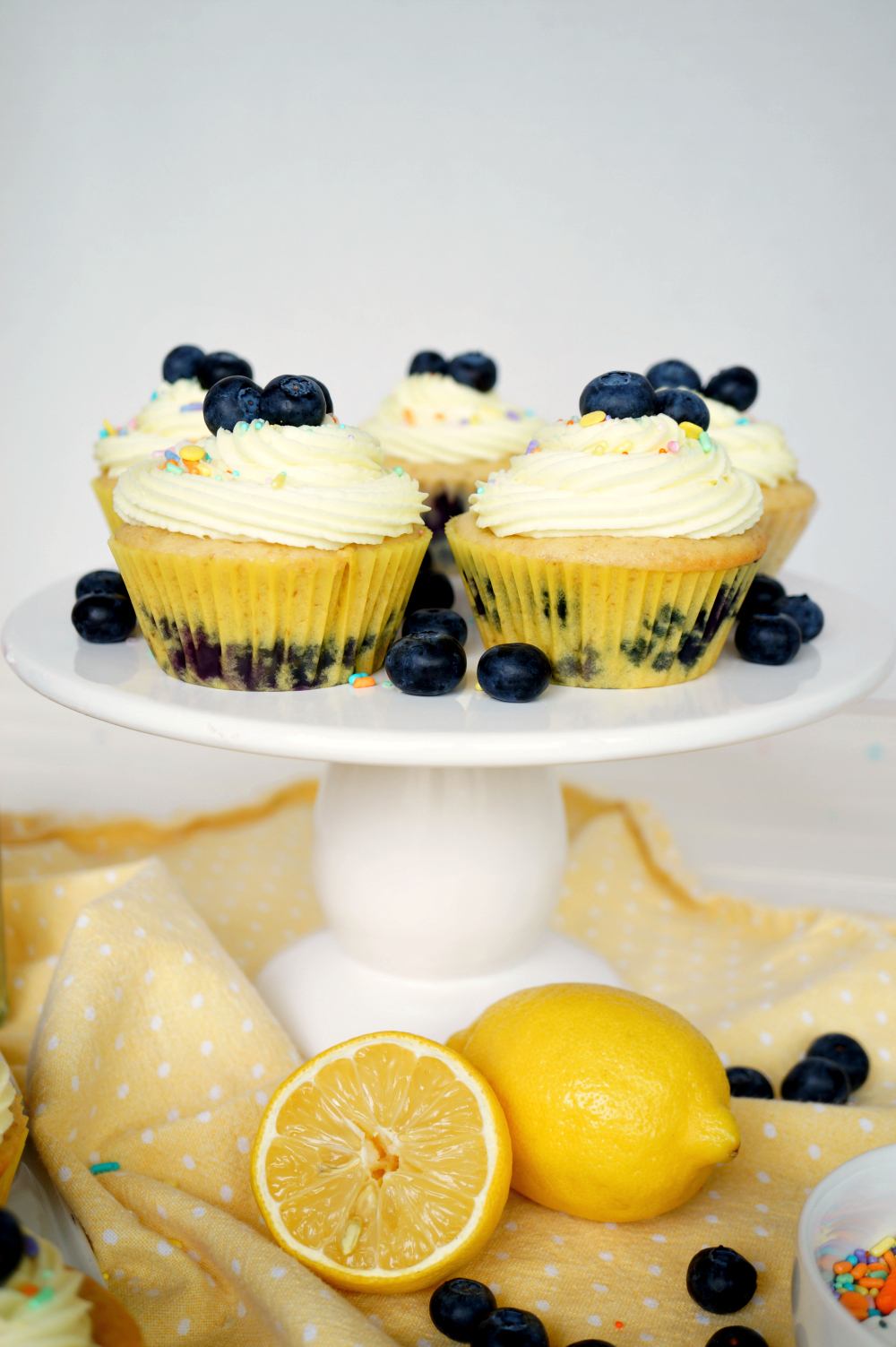 vegan lemon blueberry cupcakes | The Baking Fairy #ad #SpringSweetsWeek