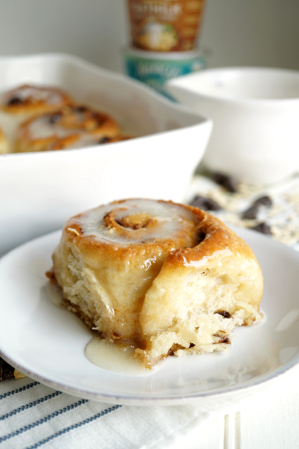 vegan oatmeal cookie sweet rolls with oatmilk yogurt frosting | The Baking Fairy #ad #SpringSweetsWeek