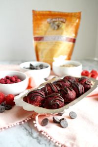 vegan raspberry dark chocolate energy bites | The Baking Fairy #ad #SpringSweetsWeek