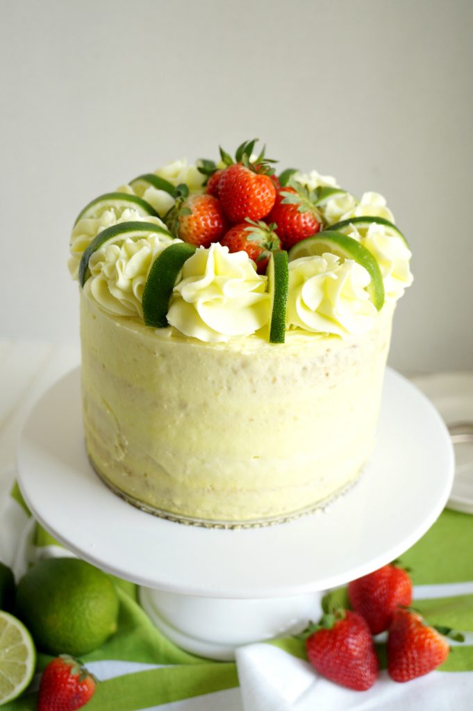 vegan strawberry lime layer cake | The Baking Fairy