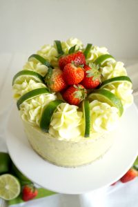 vegan strawberry lime layer cake | The Baking Fairy