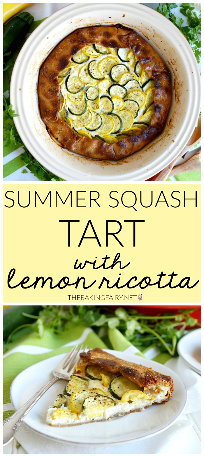 summer squash tart with lemon ricotta | The Baking Fairy