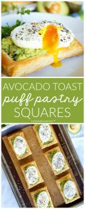 avocado toast puff pastry squares | The Baking Fairy #ad #EasterBrunchWeek