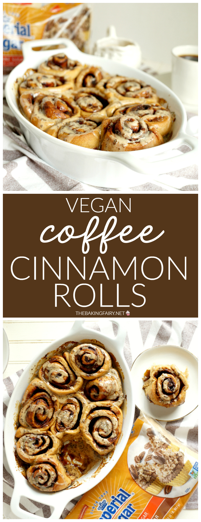 vegan coffee cinnamon rolls | The Baking Fairy #ad #BrunchWeek