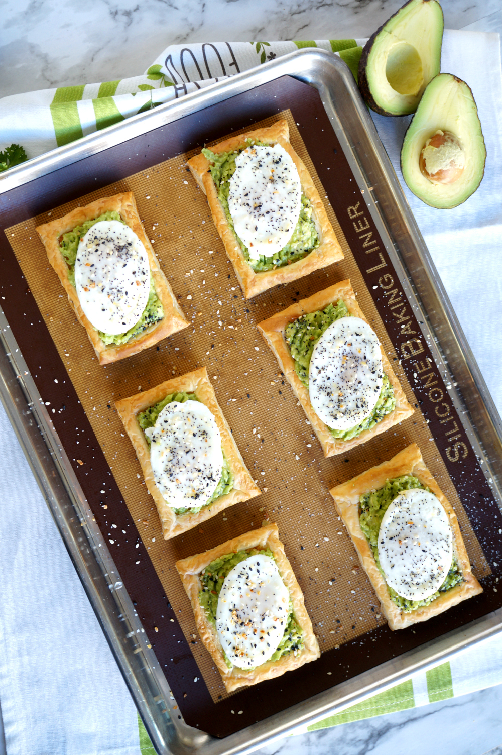 avocado toast puff pastry squares | The Baking Fairy #ad #EasterBrunchWeek