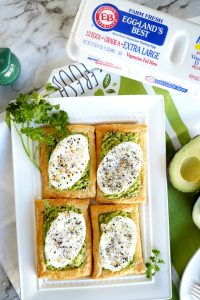 avocado toast puff pastry squares | The Baking Fairy #ad #EasterBrunchWeek