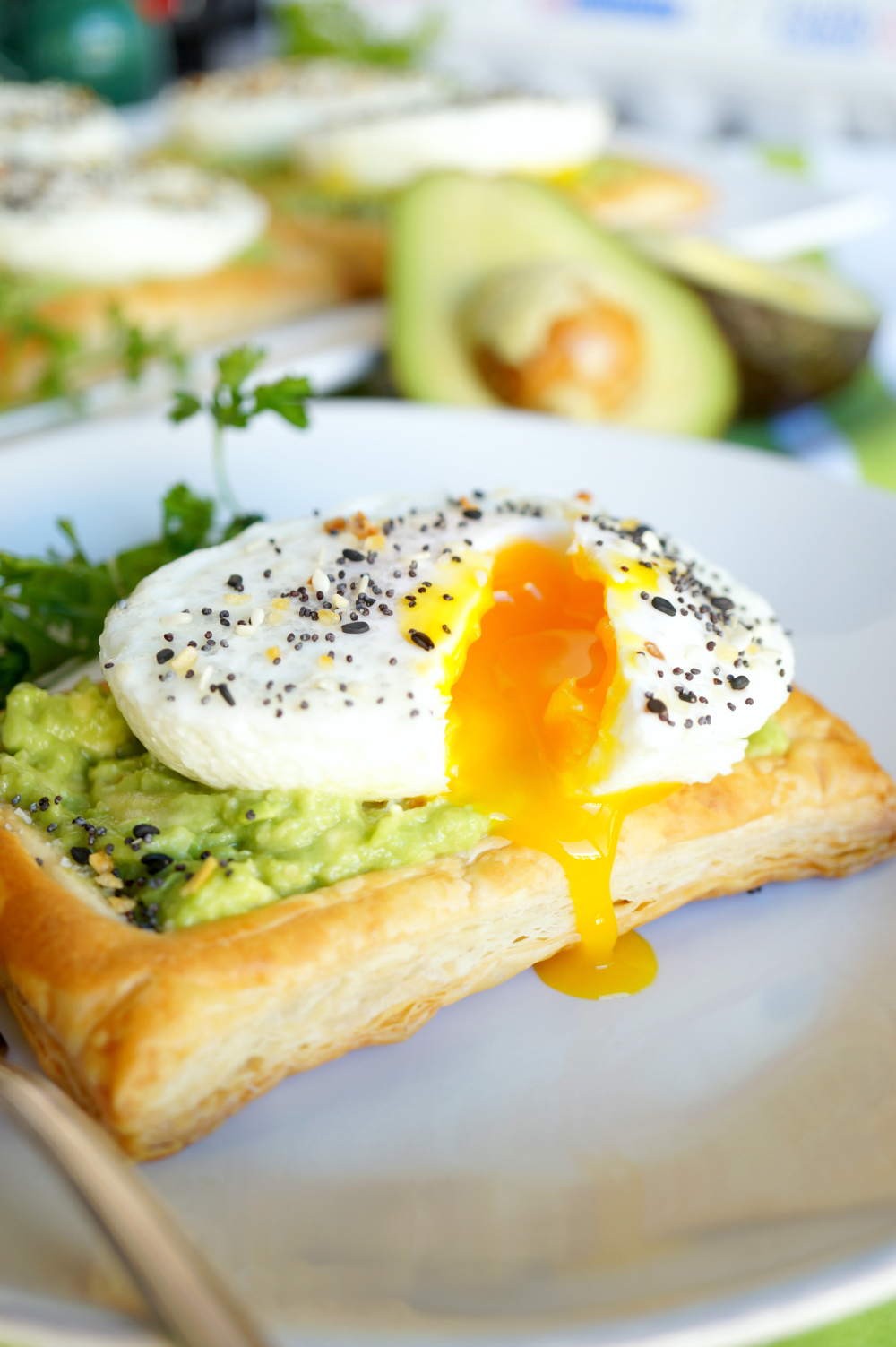 avocado toast puff pastry squares | The Baking Fairy #ad #EasterBrunchWeek