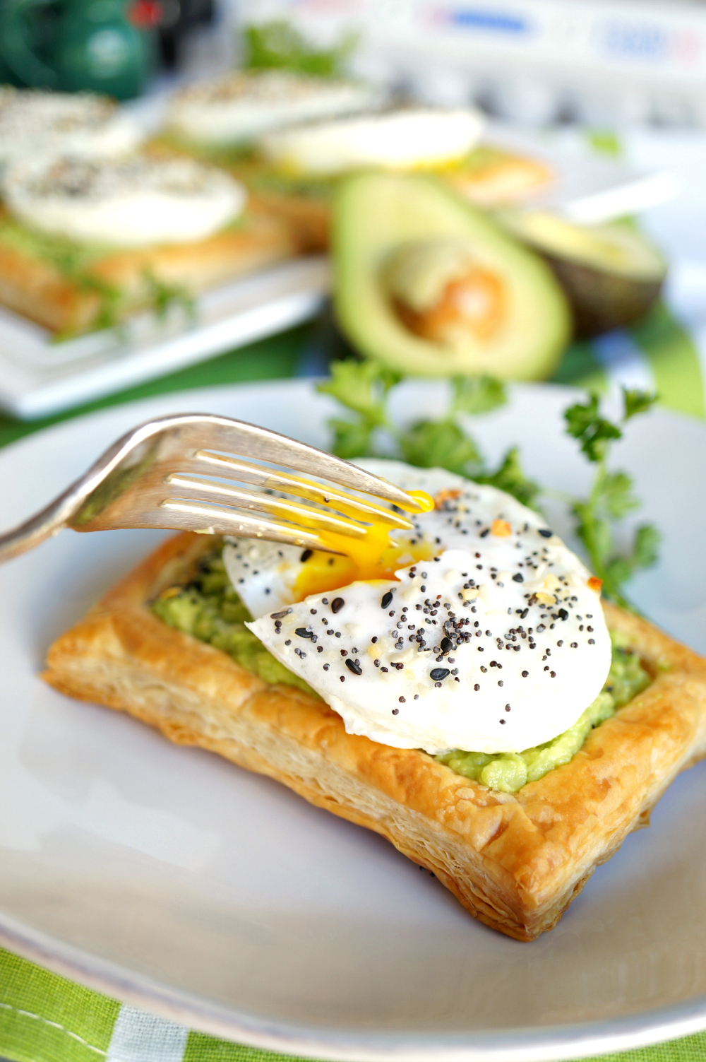 avocado toast puff pastry squares from The Baking Fairy