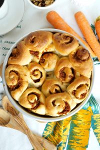 vegan carrot cake cinnamon rolls | The Baking Fairy #ad #EasterBrunchWeek