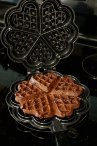 vegan chocolate coconut waffles | The Baking Fairy #ad #EasterBrunchWeek