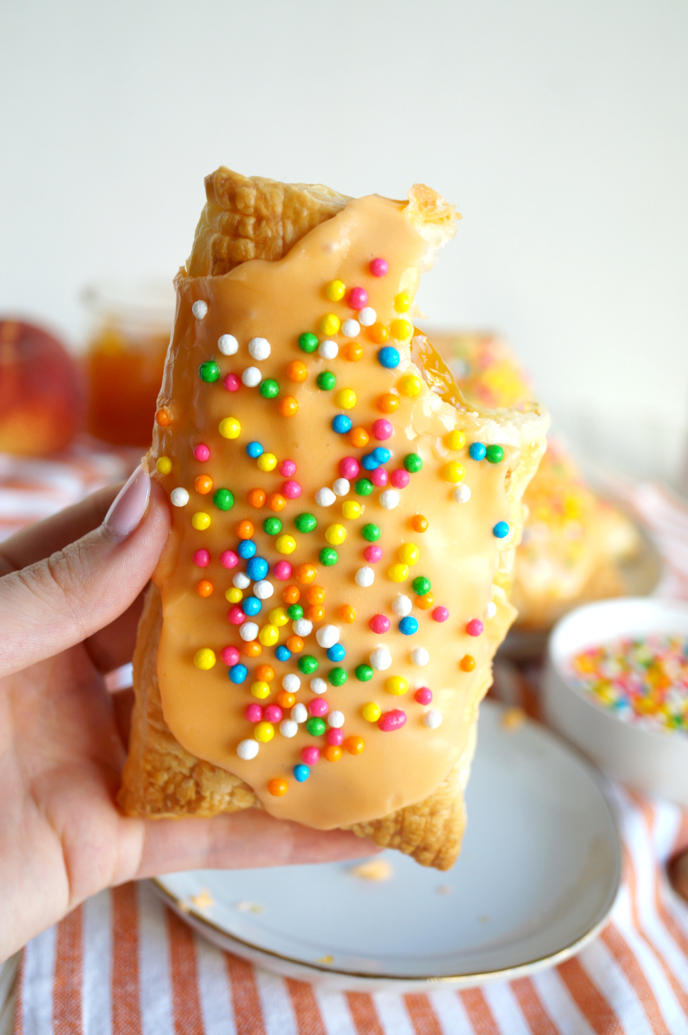vegan mango peach toaster pastries | The Baking Fairy #ad #BrunchWeek