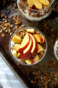 peach yogurt & brown sugar granola parfaits | The Baking Fairy #ad #EasterBrunchWeek