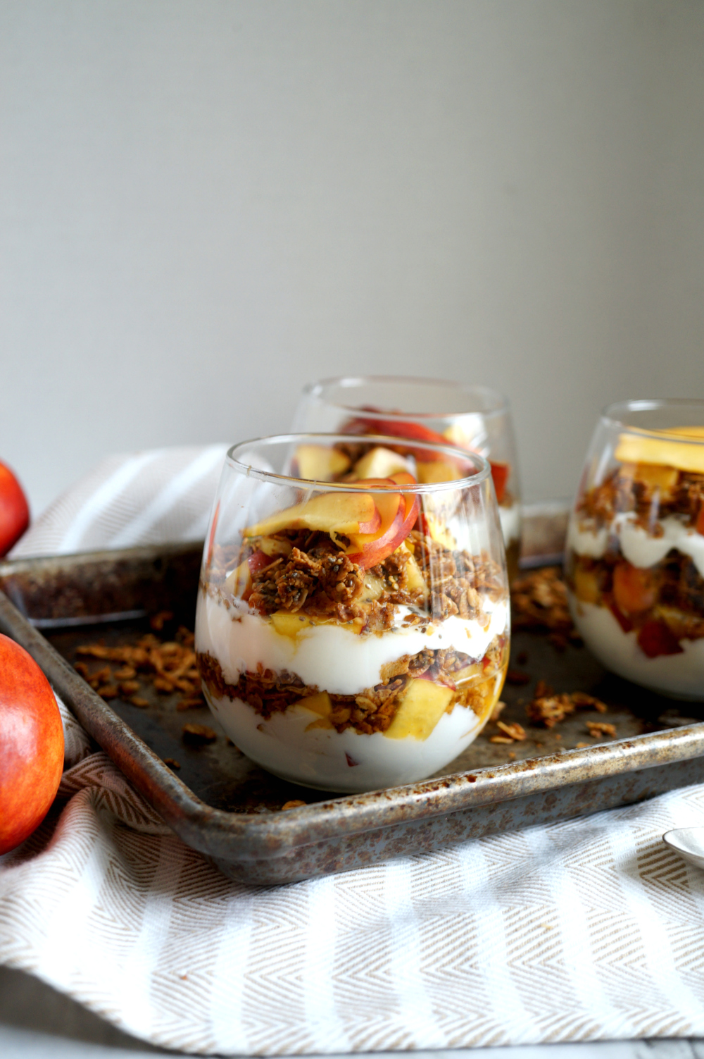 peach yogurt & brown sugar granola parfaits | The Baking Fairy #ad #EasterBrunchWeek