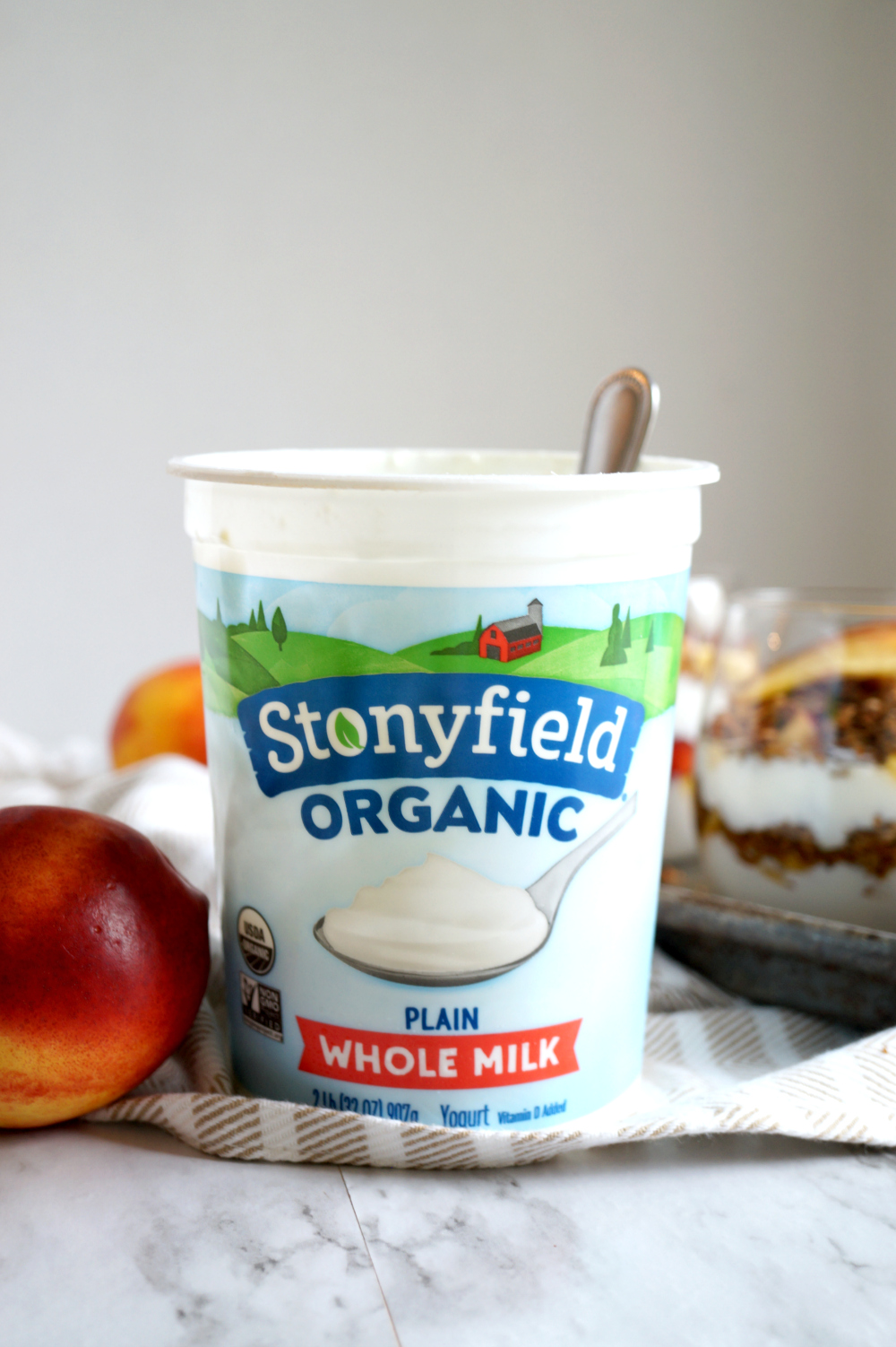 peach yogurt & brown sugar granola parfaits | The Baking Fairy #ad #EasterBrunchWeek
