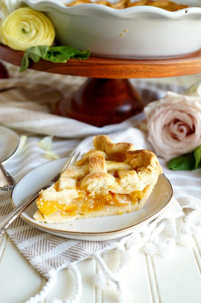 vegan peach basil pie | The Baking Fairy