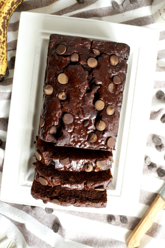 vegan double chocolate banana bread | The Baking Fairy