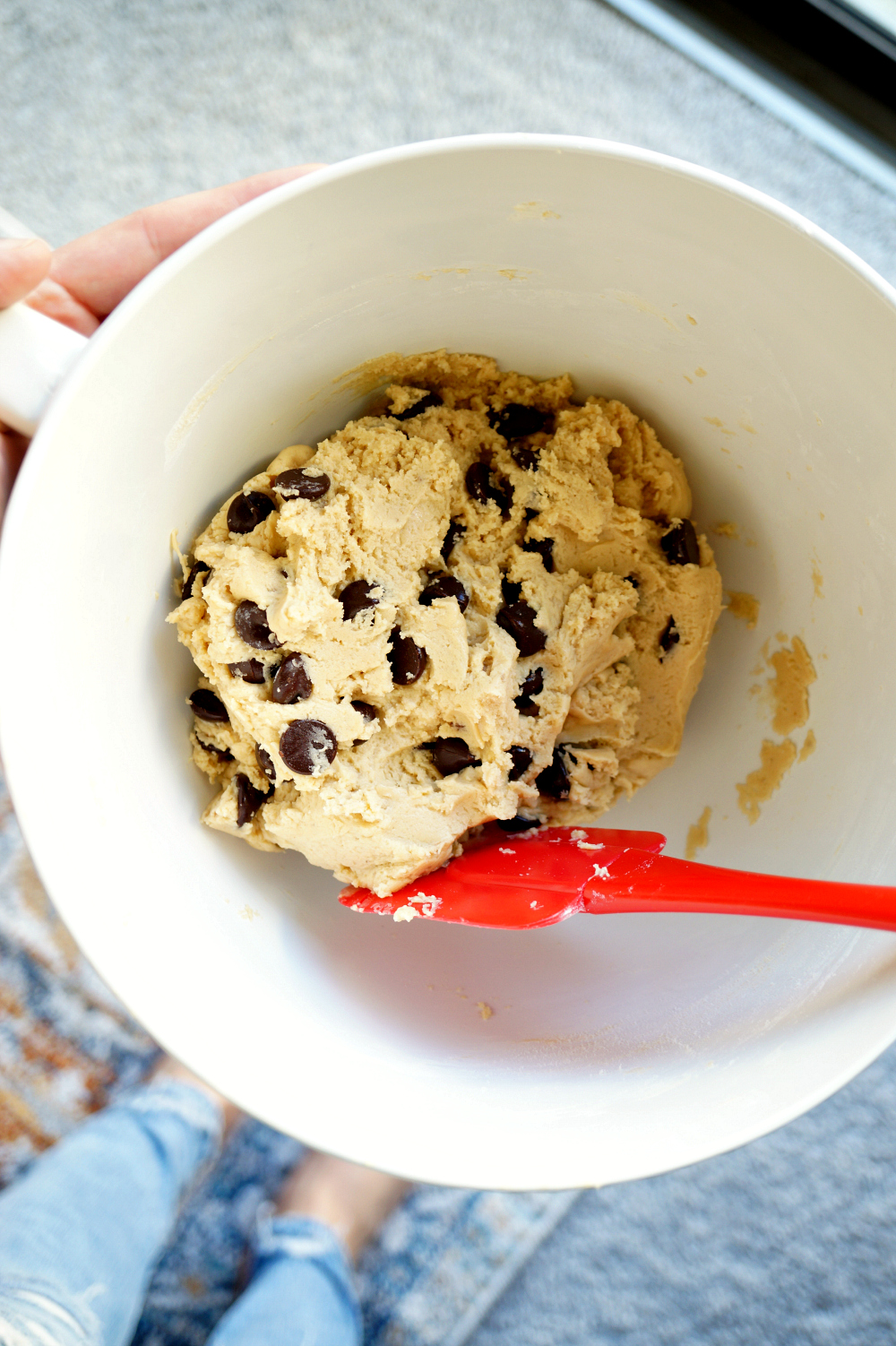 bowl of vegan cookie dough