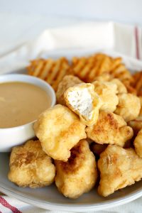vegan chick'n nuggets with dipping sauce | The Baking Fairy