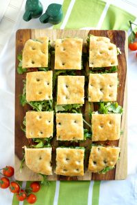 overhead shot of focaccia sheet pan