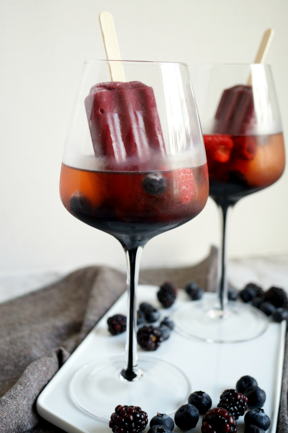 close up of one wine glass with a cocktail