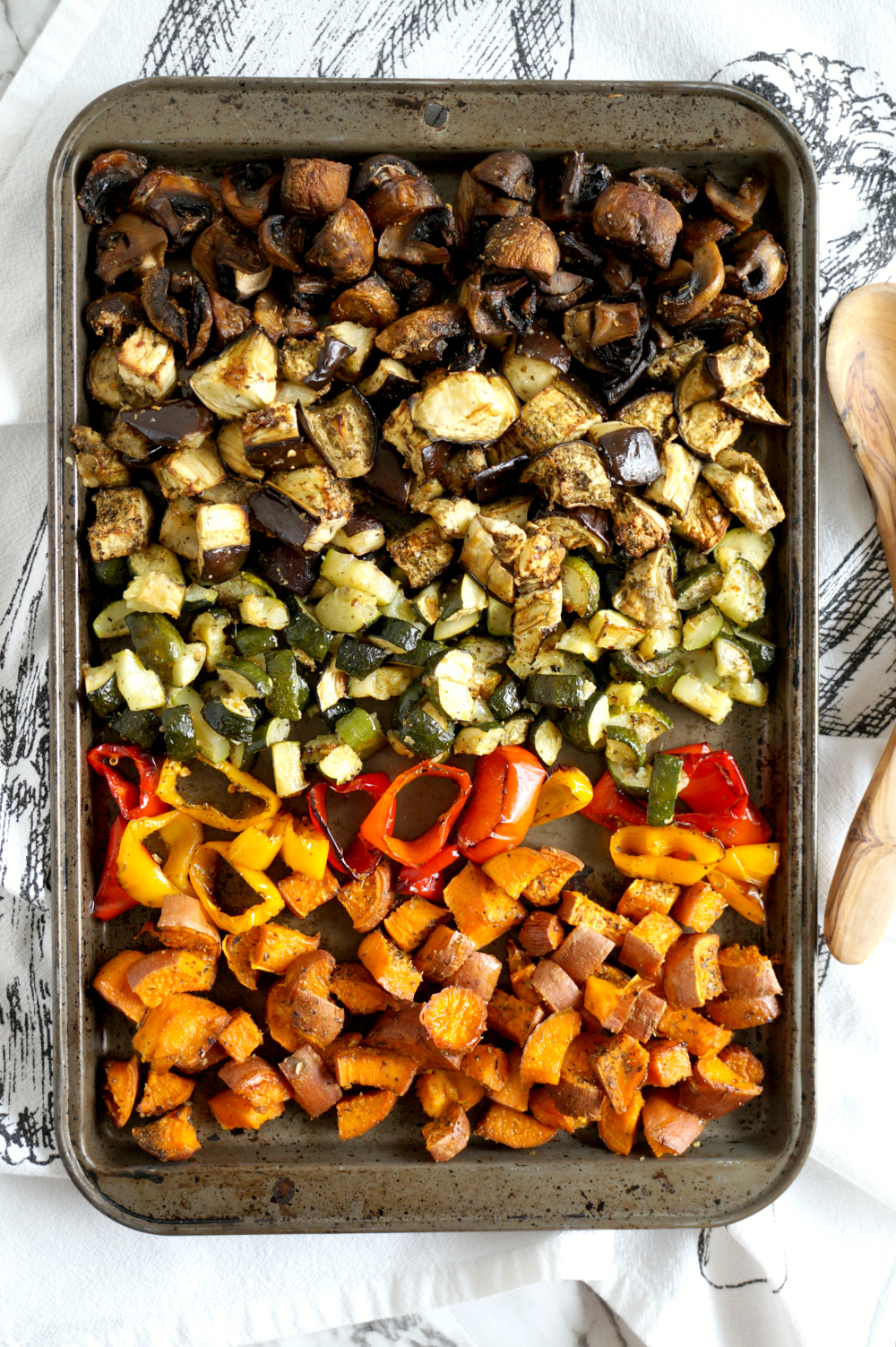 tray of roasted vegetables