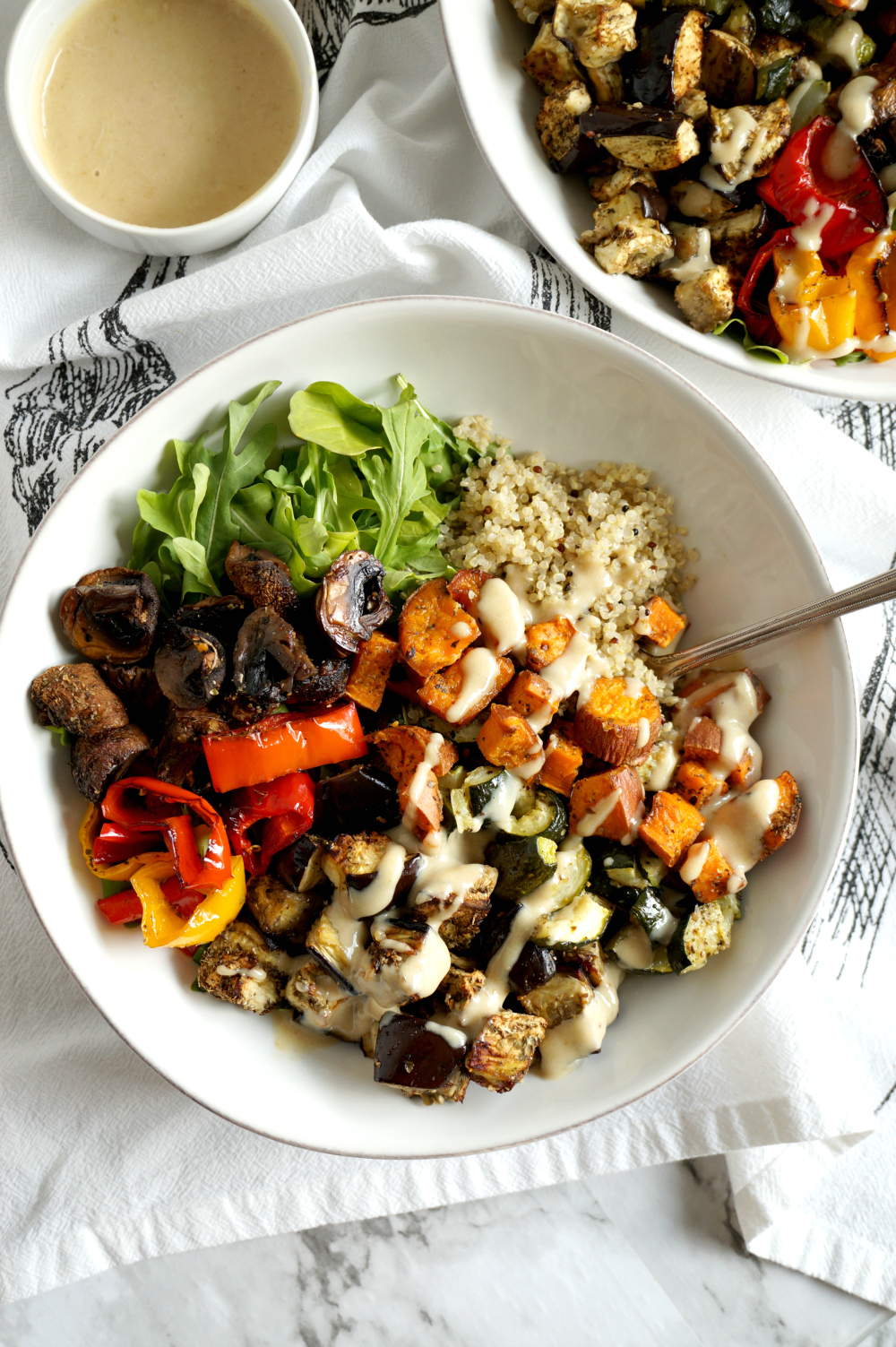 Meal-Prep Roasted Vegetable Bowls with Pesto