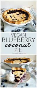 collage of blueberry coconut pie