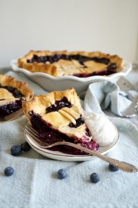 slice of blueberry coconut pie