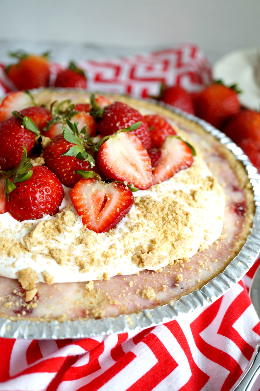 no-bake strawberry shortcake ice cream pie from The Baking Fairy