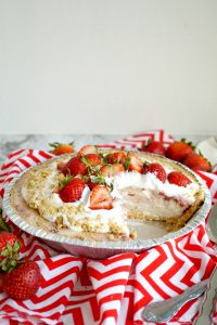 ice cream pie with slice cut out