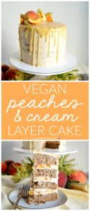 peaches & cream cake collage