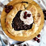 chocolate cherry galette overhead