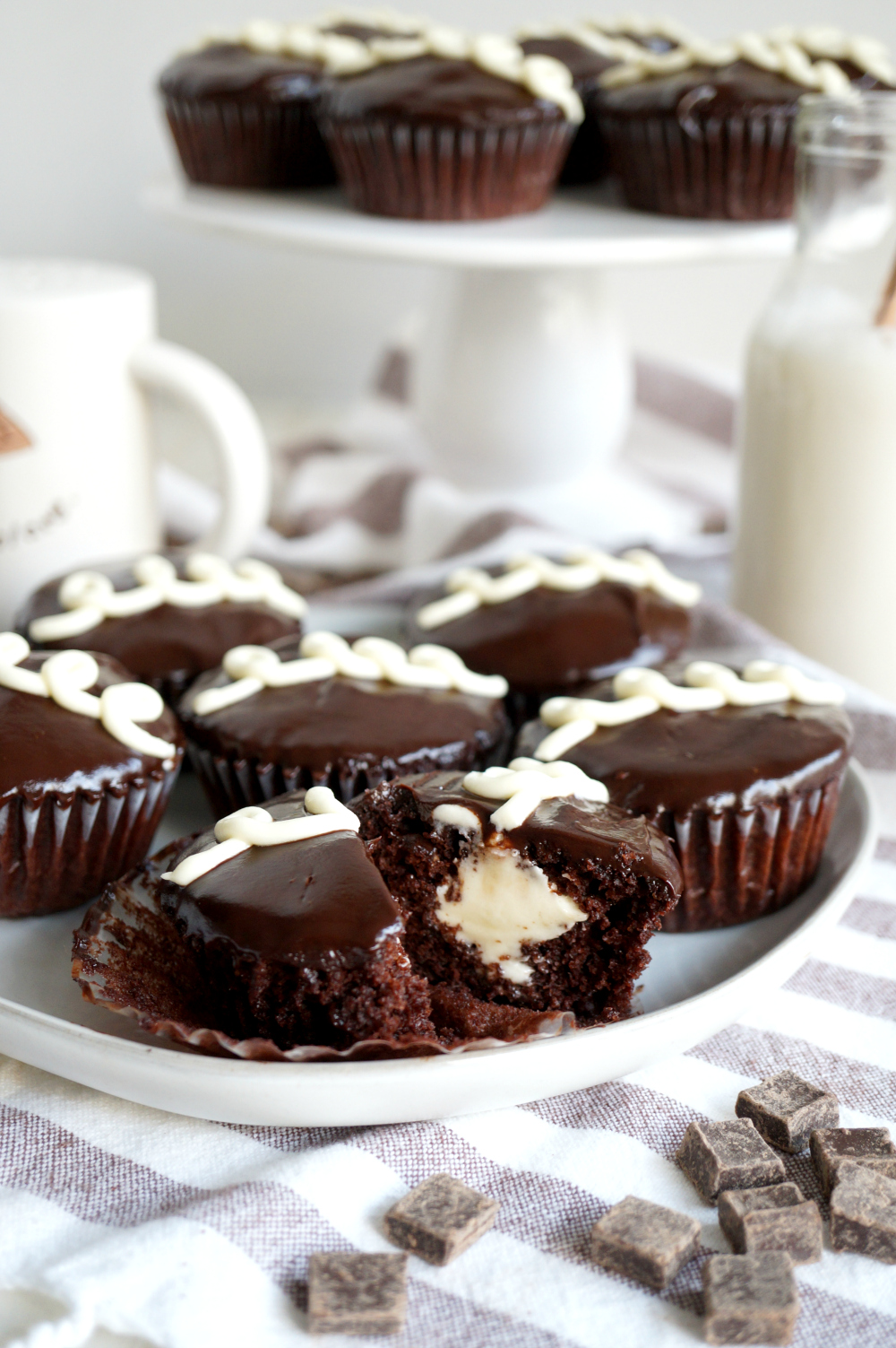 hostess cupcake cut on plate