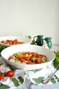 spinach gnocchi in a plate