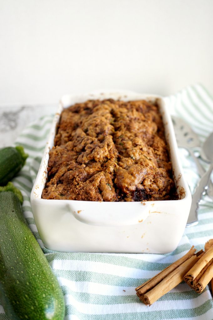 loaf of vegan zucchini bread