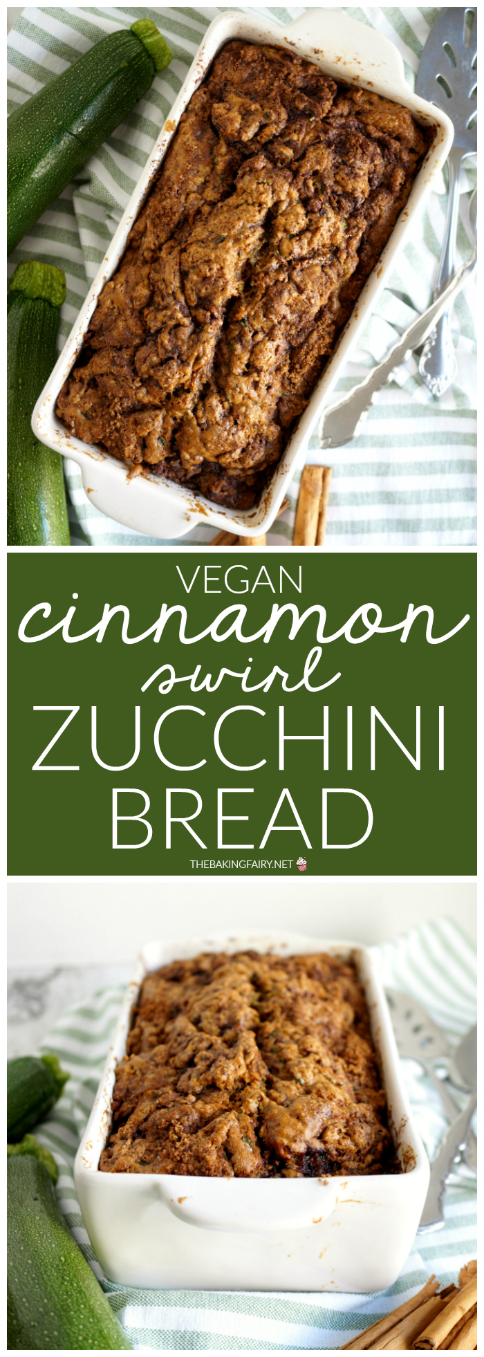 vegan cinnamon swirl zucchini bread | The Baking Fairy