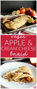 vegan apple cream cheese puff pastry braid | The Baking Fairy #AppleWeek