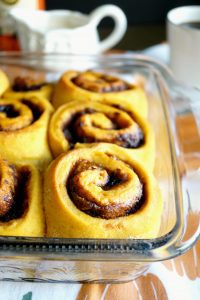 vegan pumpkin spice latte cinnamon rolls | The Baking Fairy #PumpkinWeek #ad