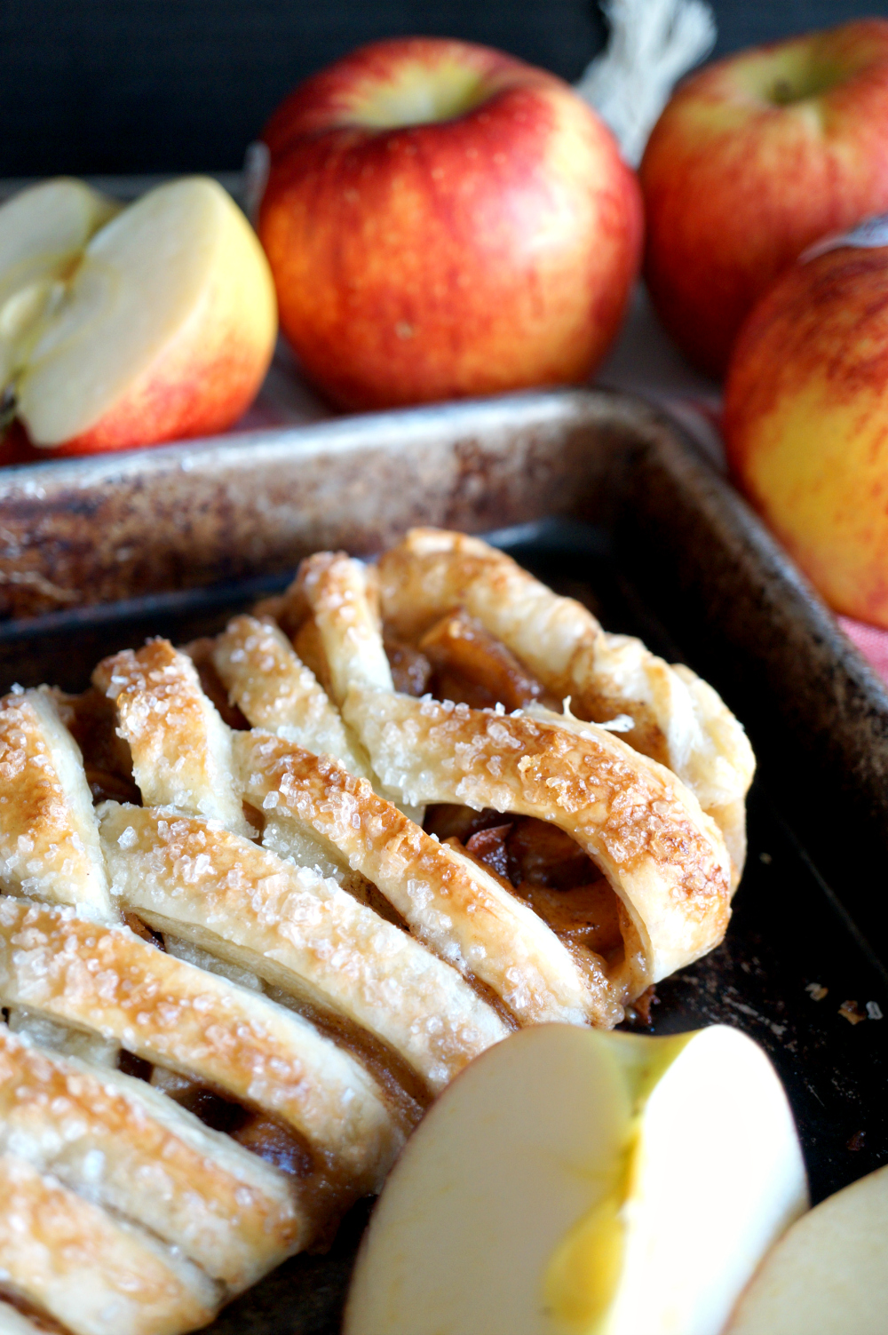 vegan apple cream cheese puff pastry braid | The Baking Fairy #AppleWeek