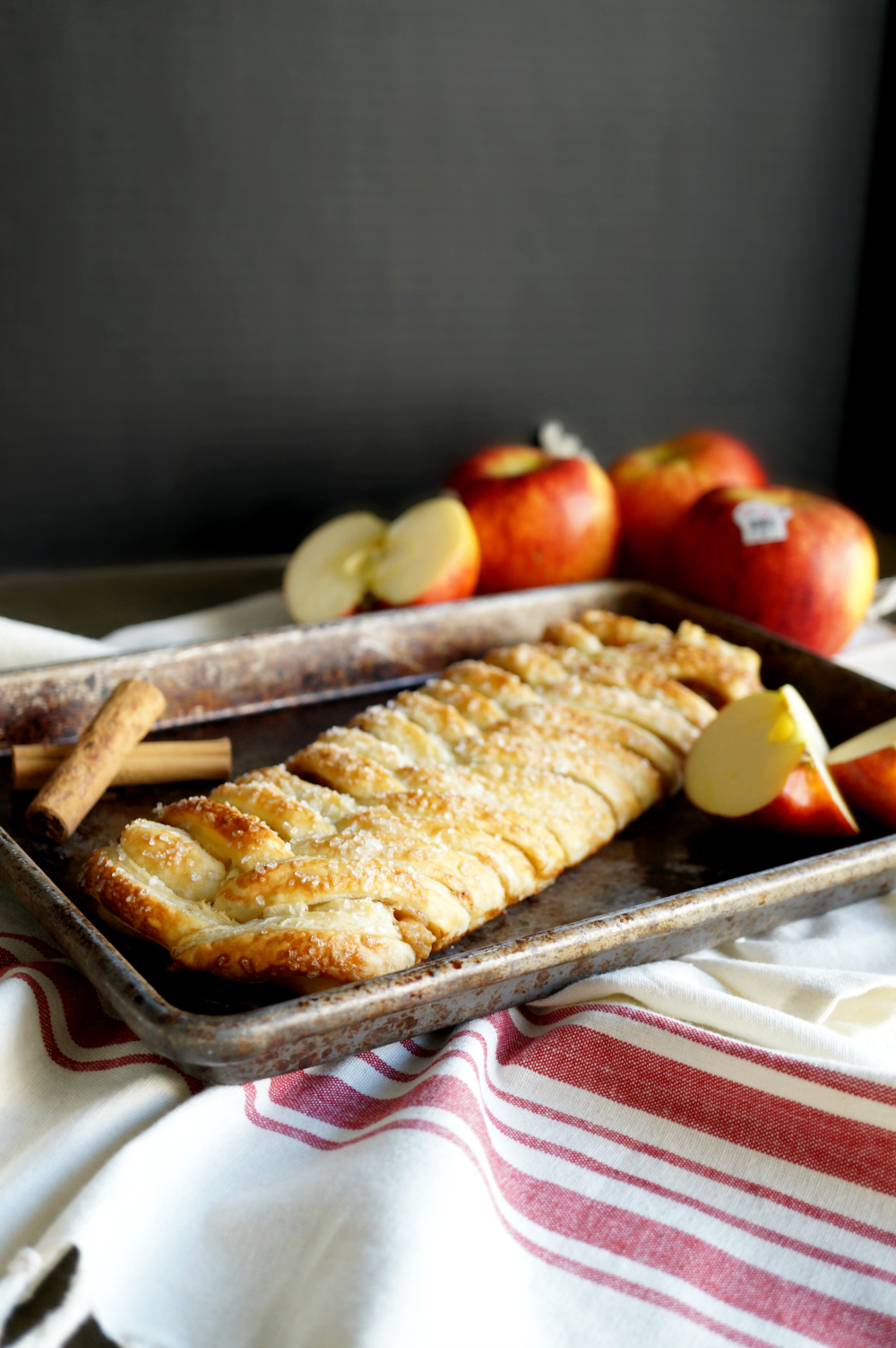 vegan apple cream cheese puff pastry braid | The Baking Fairy #AppleWeek