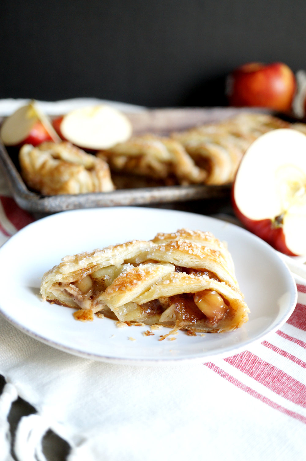 vegan apple cream cheese puff pastry braid | The Baking Fairy #AppleWeek