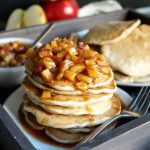 vegan apple almond pancakes with apple maple syrup | The Baking Fairy #AppleWeek