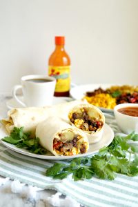 plate of breakfast burritos